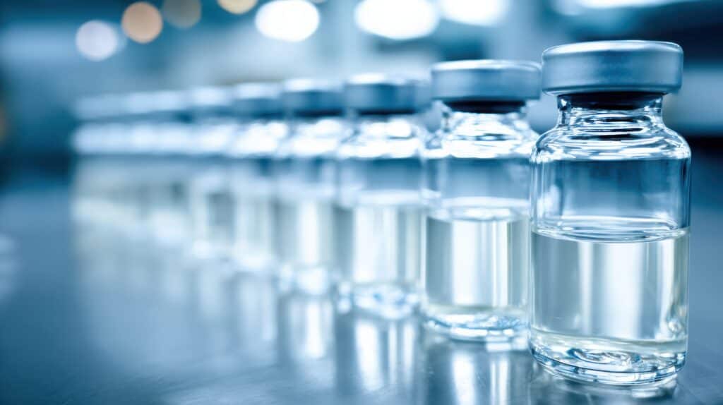 ompounded peptide vials prepared by a licensed pharmacy, representing physician-prescribed peptide therapy at Amanecia Health.